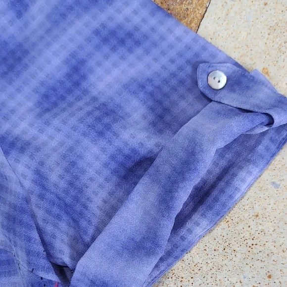 Notations | Purple Patterned Floral Lightweight Button Down Shirt Size M - Picture 7 of 11